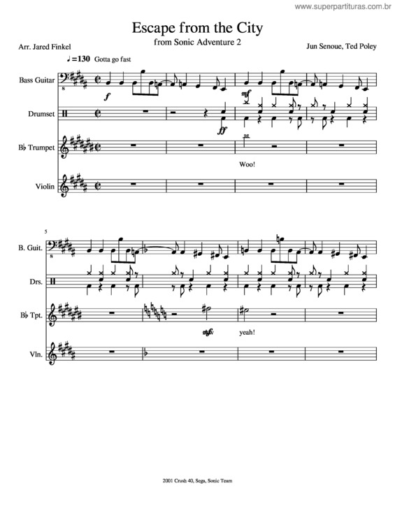 Partitura da música Escape From The City Work In Progress