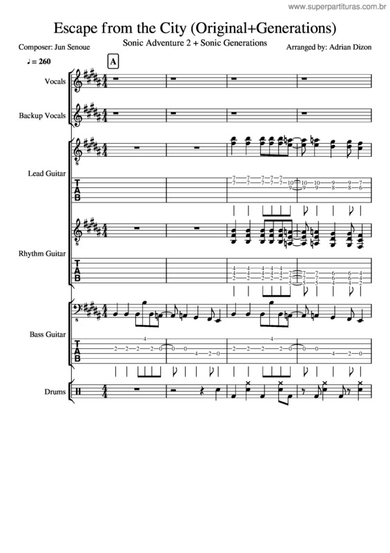 Partitura da música Escape From The City