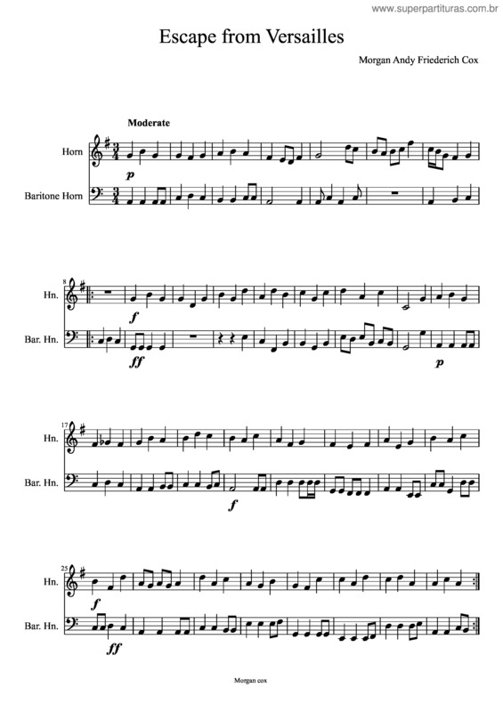 Partitura da música Escape From Versailles