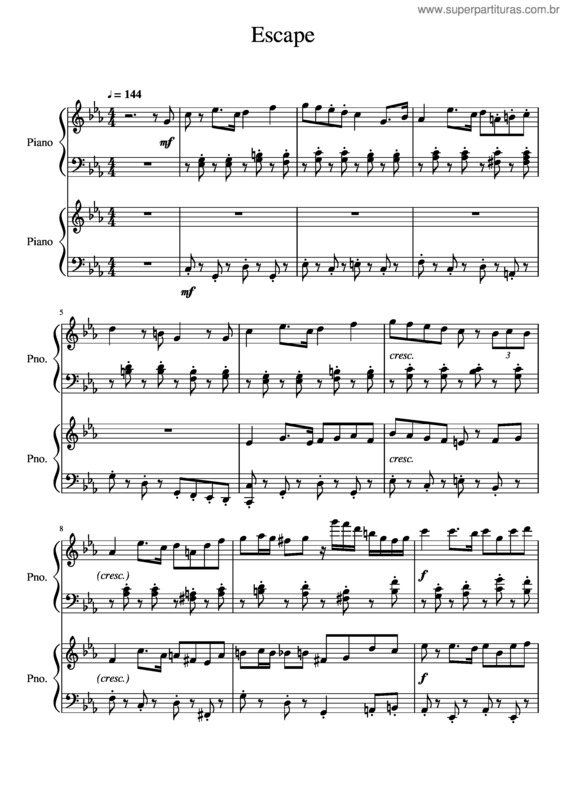 Partitura da música Escape v.11