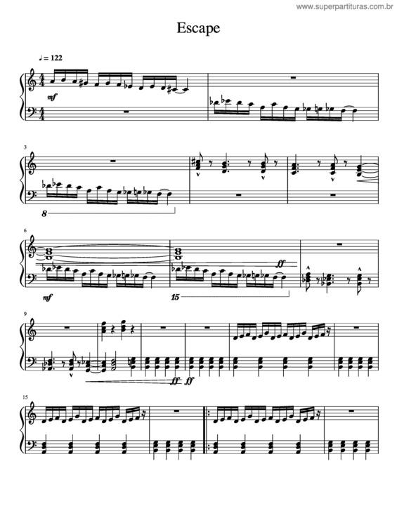 Partitura da música Escape v.4