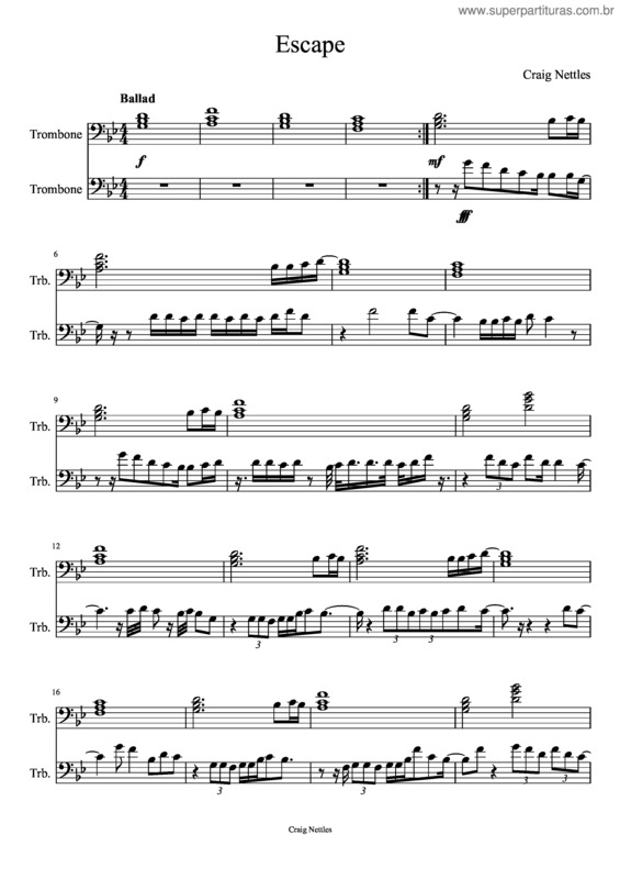 Partitura da música Escape v.7