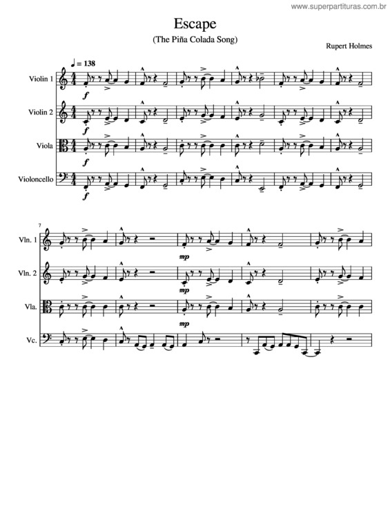 Partitura da música Escape v.8