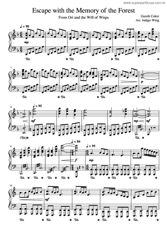 Partitura da música Escape With The Memory Of The Forest – Ori And The Will Of The Wisps