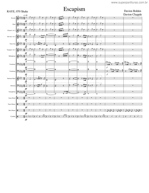 Partitura da música Escapism–Dc:Db Raye V2