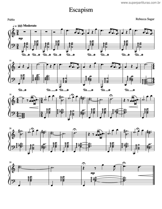 Partitura da música Escapism v.3