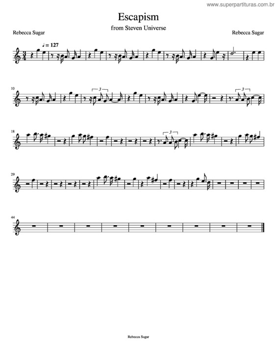 Partitura da música Escapism