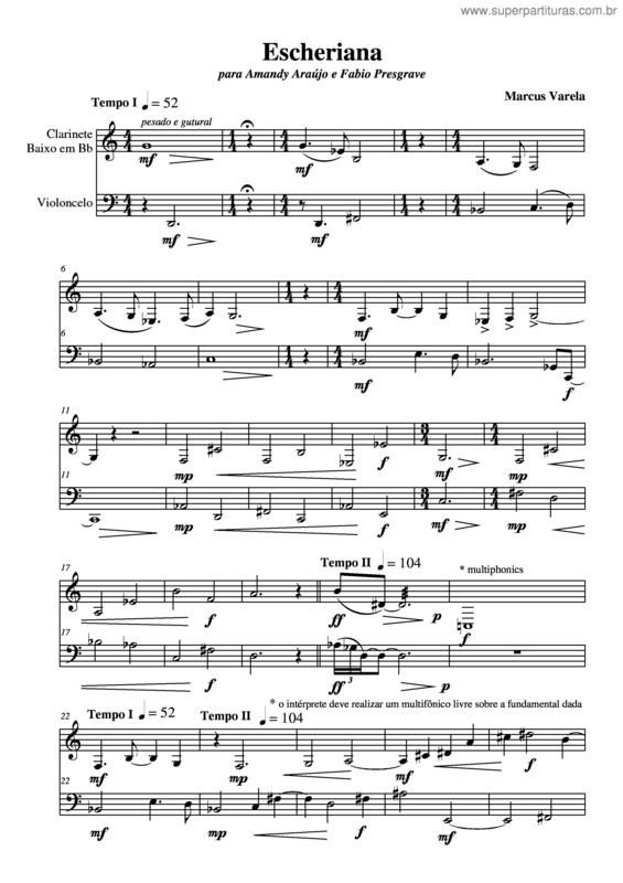 Partitura da música Escheriana