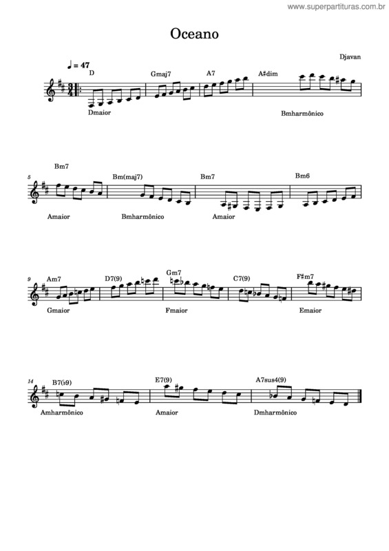 Partitura da música Escolha Simples De Escalas Para Parte A De Oceano