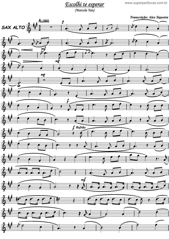 Partitura da música Escolhi Te Esperar v.4