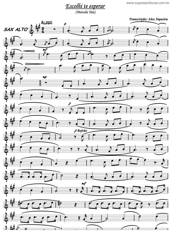 Partitura da música Escolhi Te Esperar