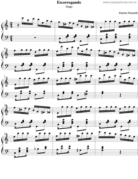 Partitura da música Escorregando v.3