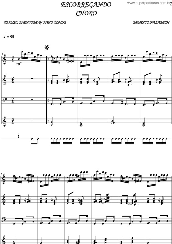 Partitura da música Escorregando v.5