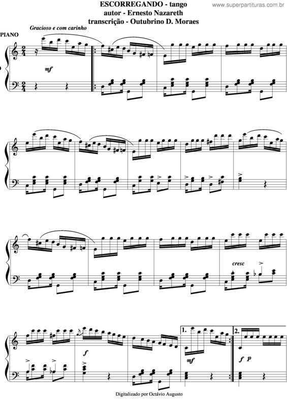 Partitura da música Escorregando v.7