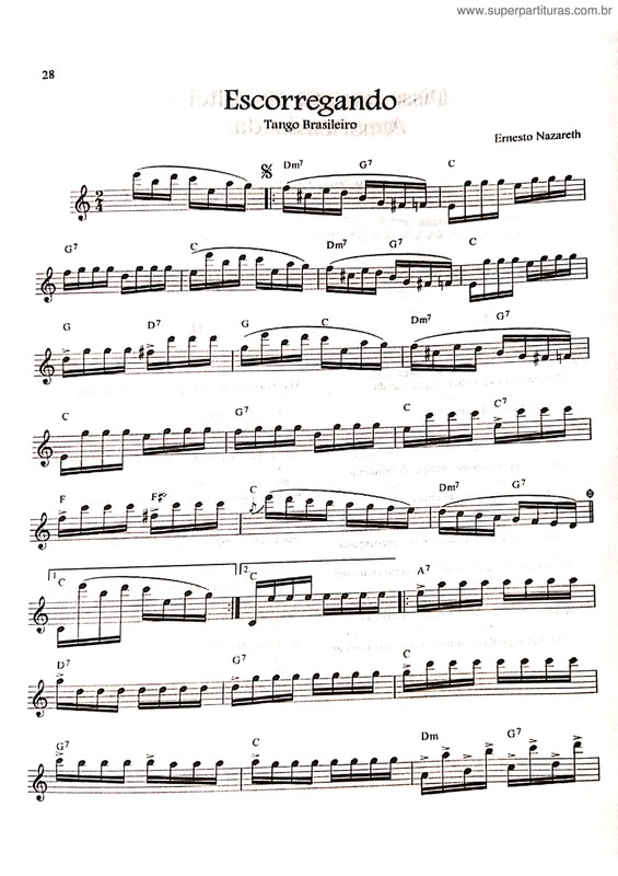 Partitura da música Escorregando v.9