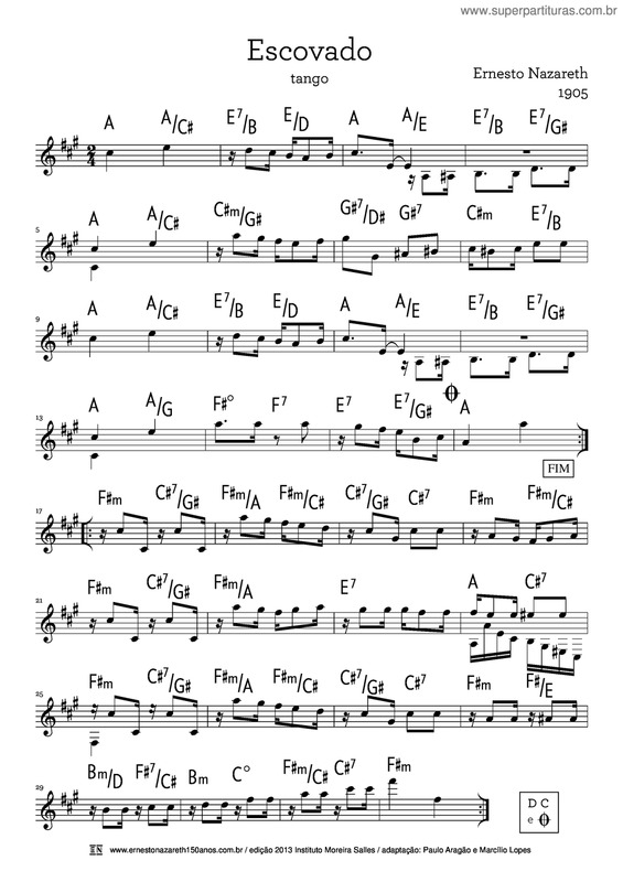 Partitura da música Escovado