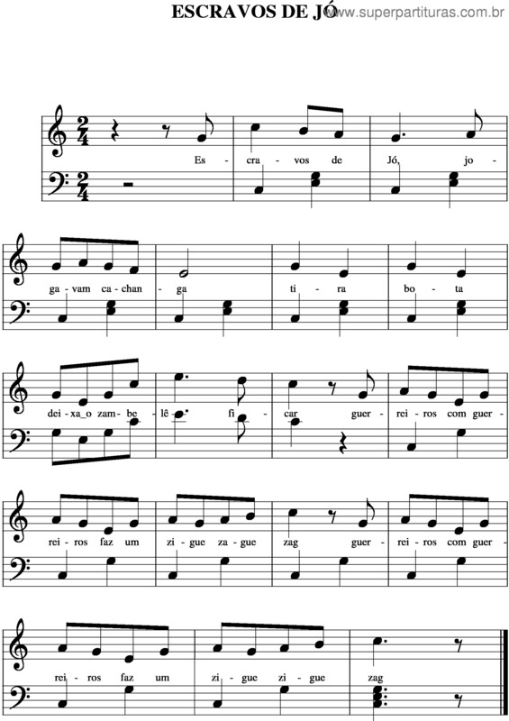 Partitura da música Escravos De Jó v.3