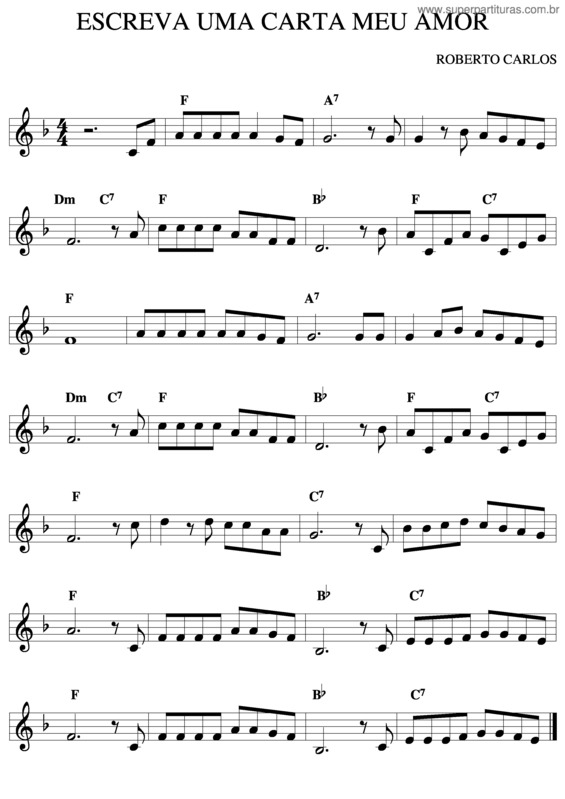 Partitura da música Escreva Uma Carta Meu Amor