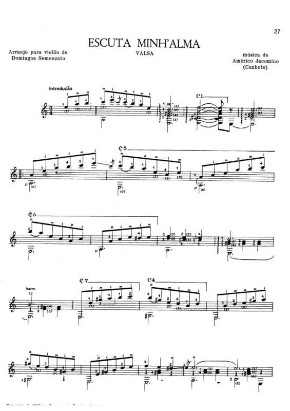 Partitura da música Escuta Minhalma