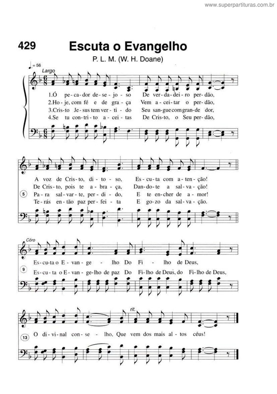 Partitura da música Escuta O Evangelho