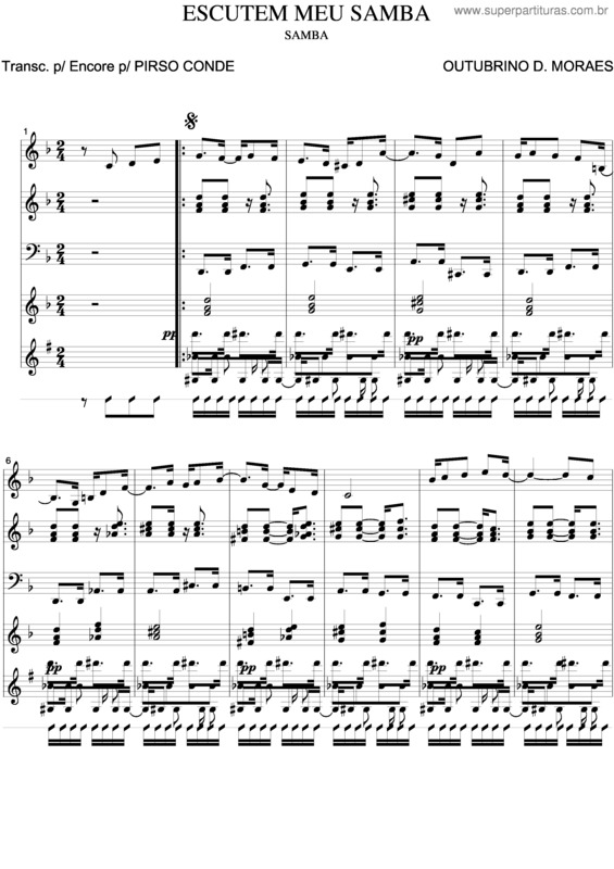 Partitura da música Escutem Meu Samba v.2