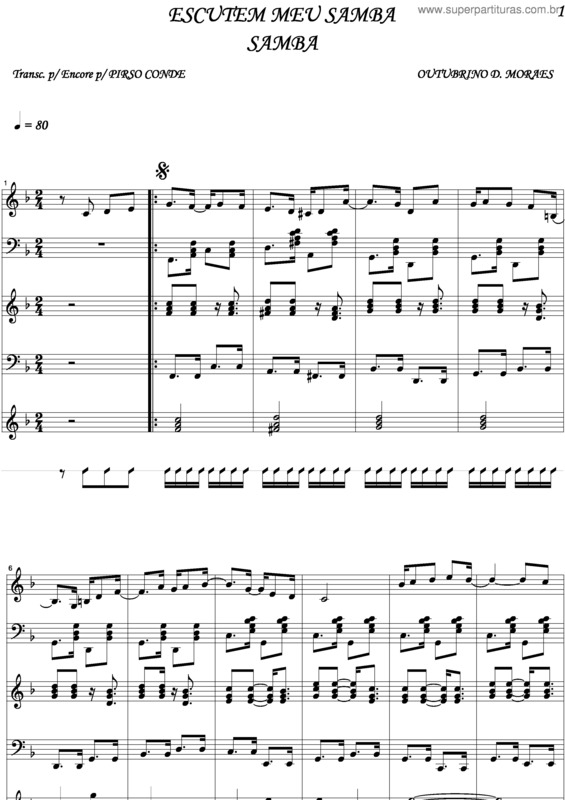 Partitura da música Escutem Meu Samba v.3