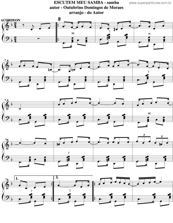 Partitura da música Escutem Meu Samba v.4