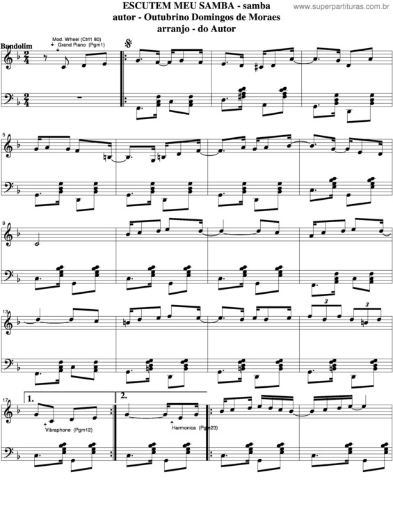 Partitura da música Escutem Meu Samba v.5