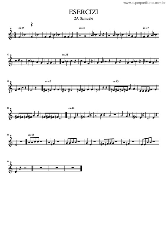 Partitura da música Esercizi Samuele 2A