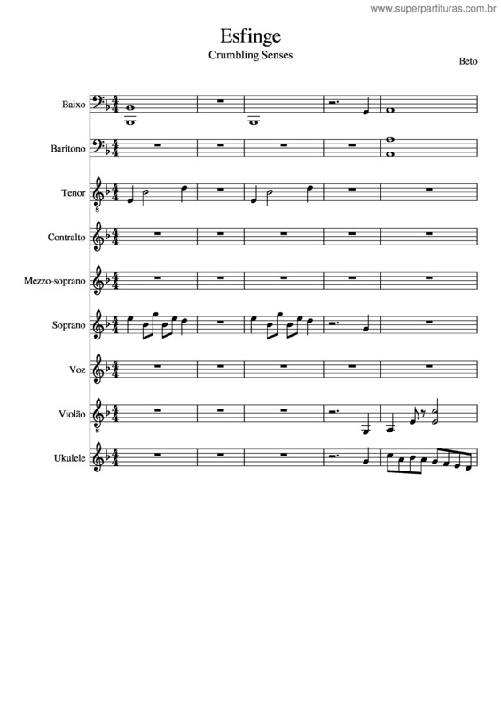 Partitura da música Esfinge v.2
