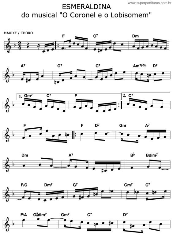 Partitura da música Esmeraldina v.4