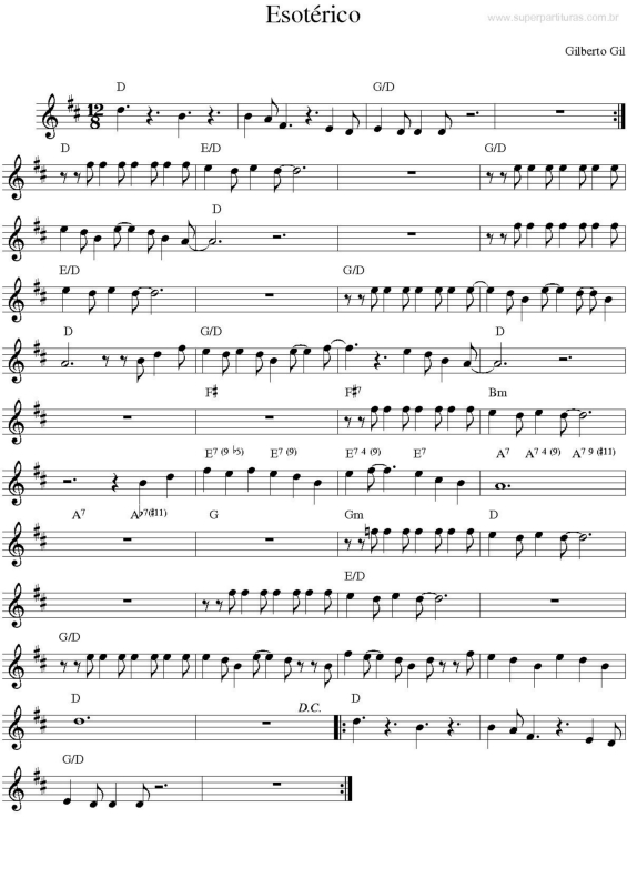 Partitura da música Esotérico