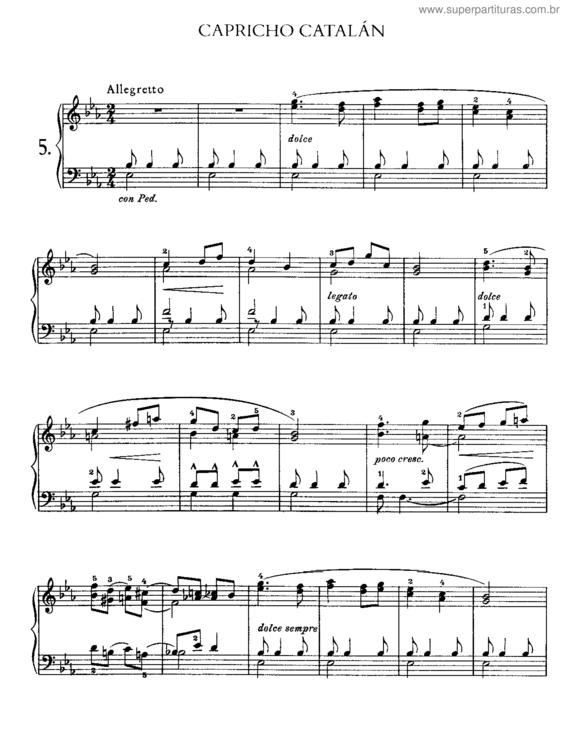 Partitura da música España, 6 pieces v.2