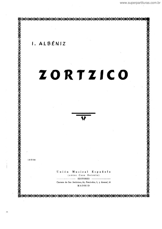 Partitura da música España, 6 pieces v.3