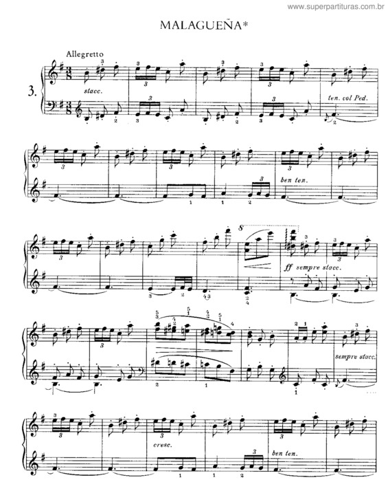 Partitura da música España, 6 pieces v.4