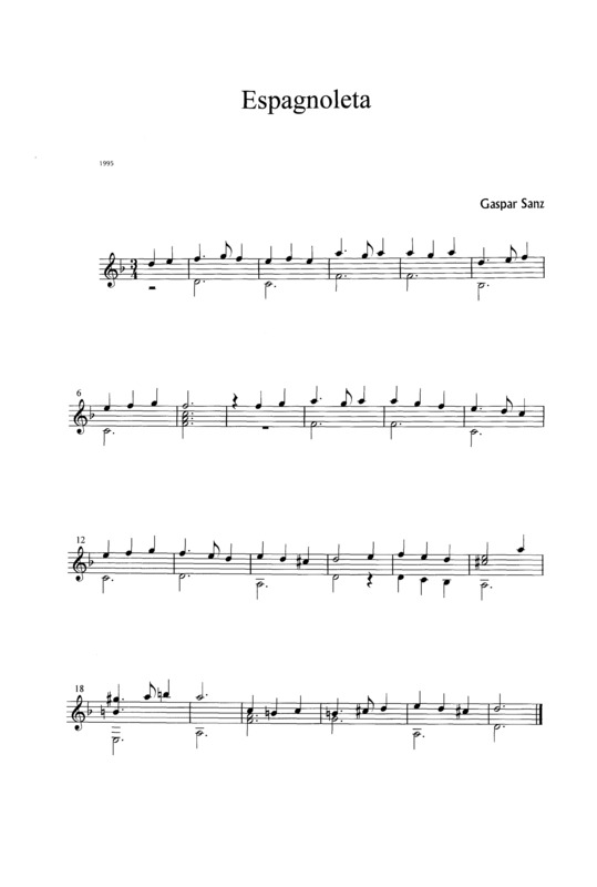 Partitura da música Espagñoleta