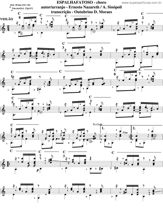Partitura da música Espalhafatoso v.4