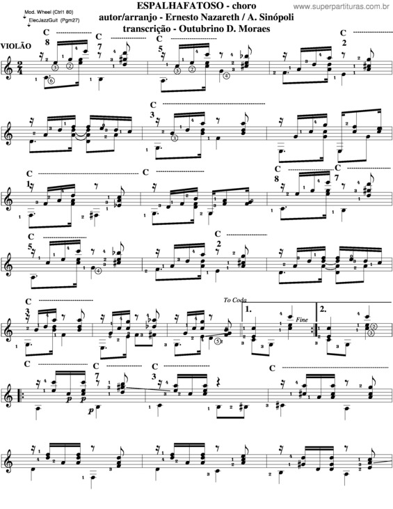 Partitura da música Espalhafatoso v.4