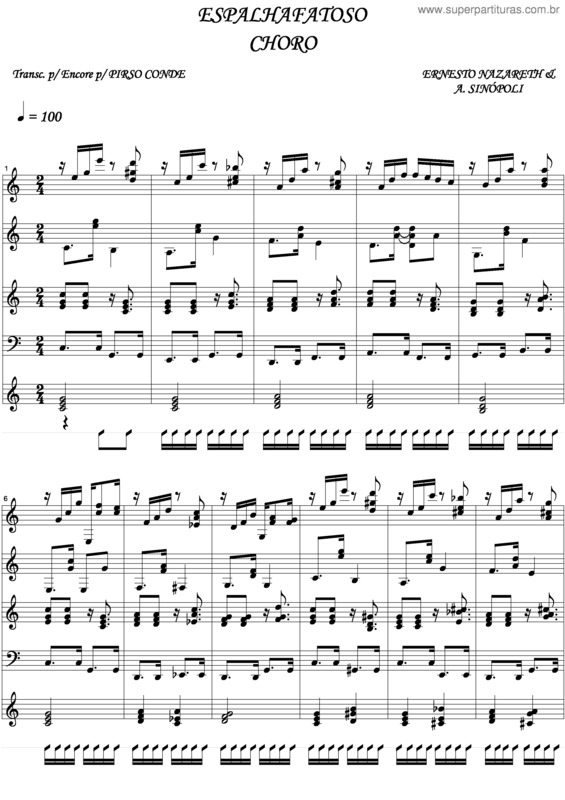 Partitura da música Espalhafatoso