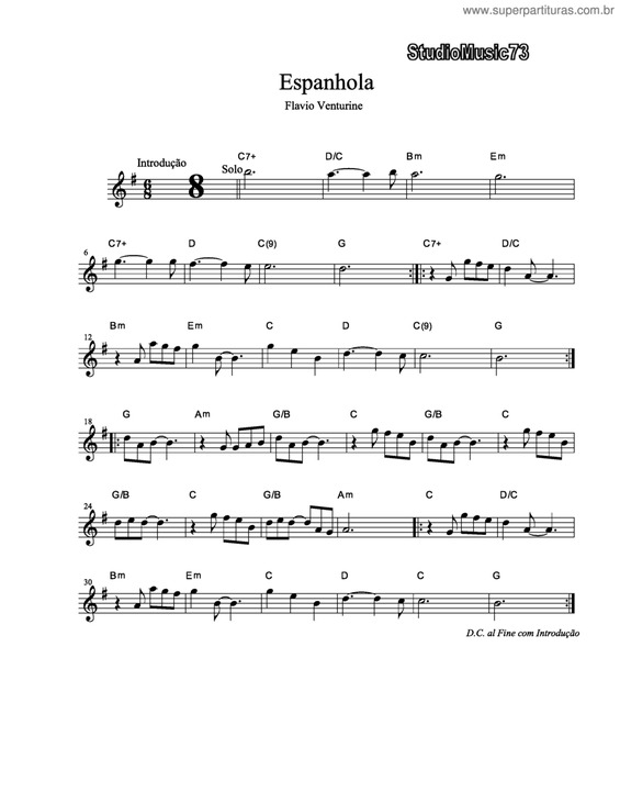 Partitura da música Espanhola v.4