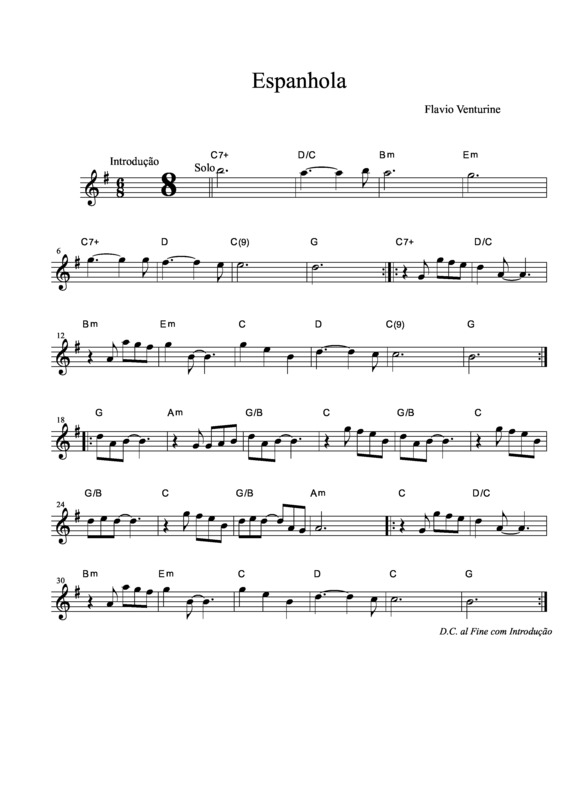 Partitura da música Espanhola v.5