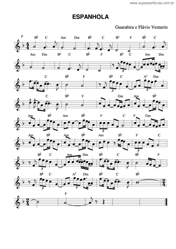 Partitura da música Espanhola v.8