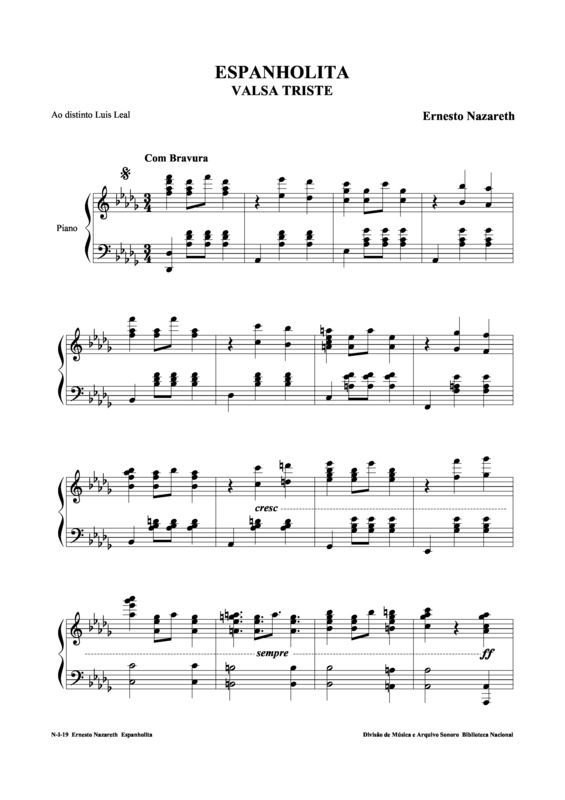 Partitura da música Espanholita v.4