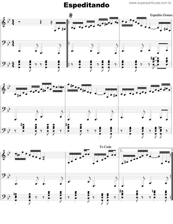 Partitura da música Espeditando