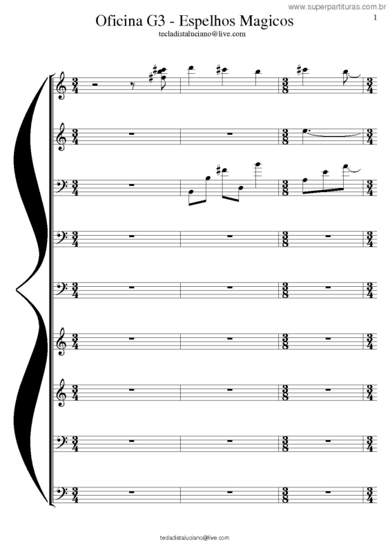 Partitura da música Espelhos Mágicos v.2