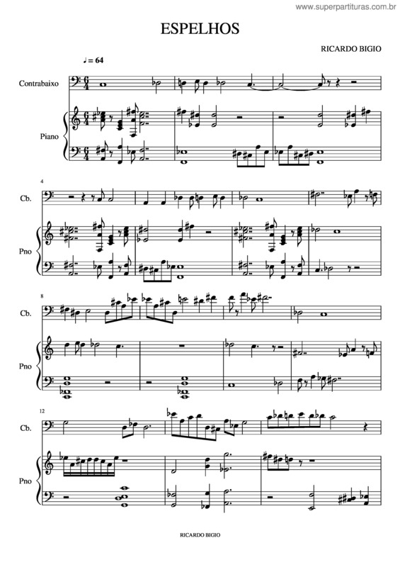 Partitura da música Espelhos