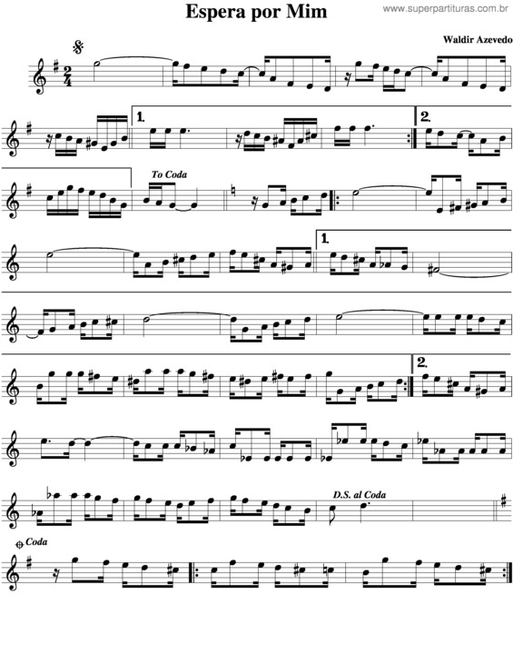 Partitura da música Espera Por Mim