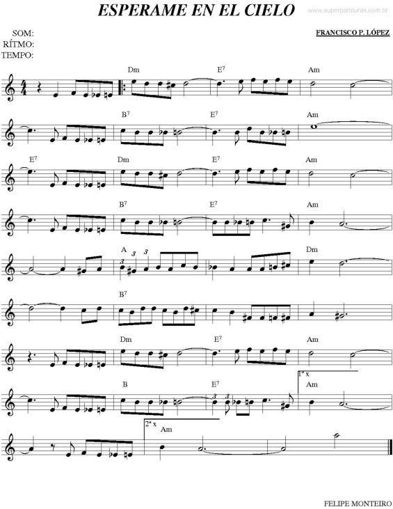 Partitura da música Esperame En El Cielo