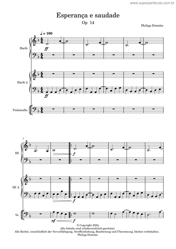 Partitura da música Esperança E Saudade