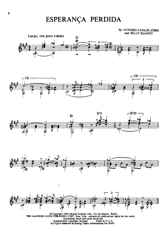 Partitura da música Esperança Perdida